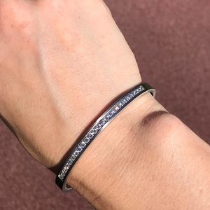 Black Crystal Hinge Bangle